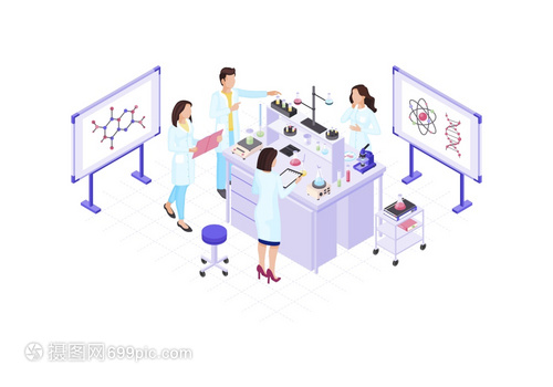 遗传学生物技术研究实验室的3D概念